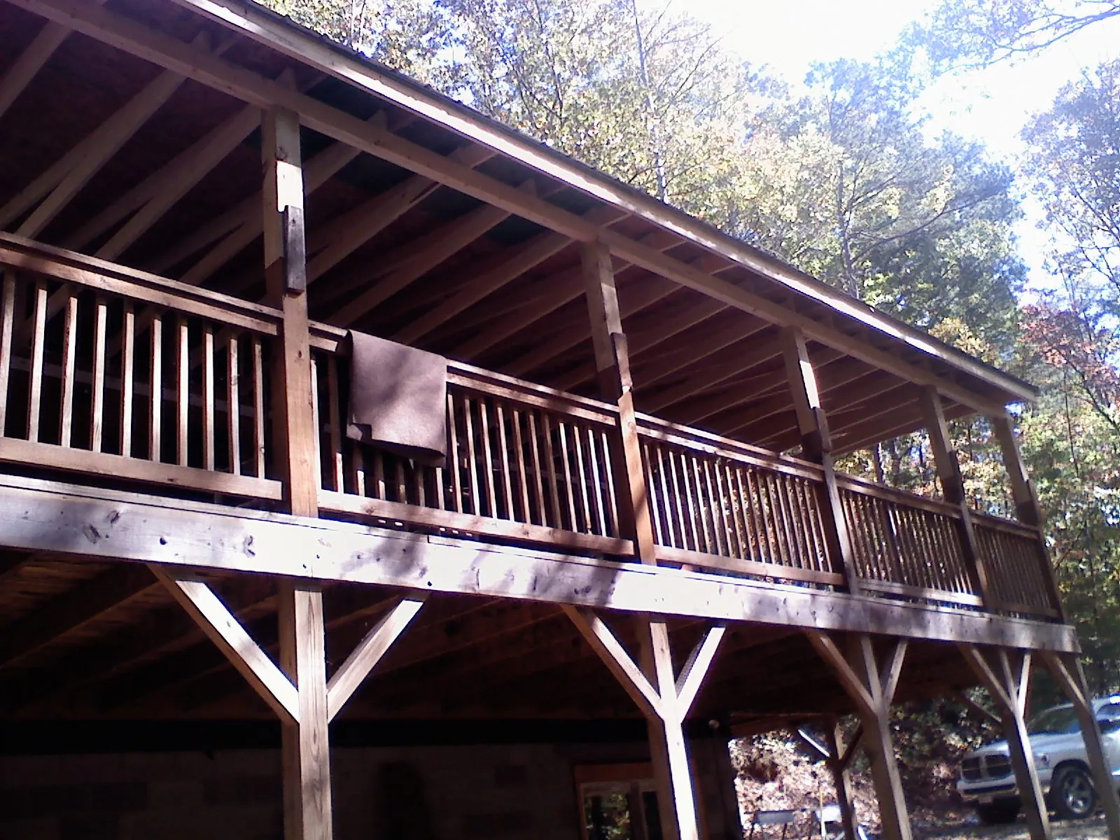 Timber framing under a new elevated porch and deck — Roof Leak Repair in Rush Valley by Roofing Brothers